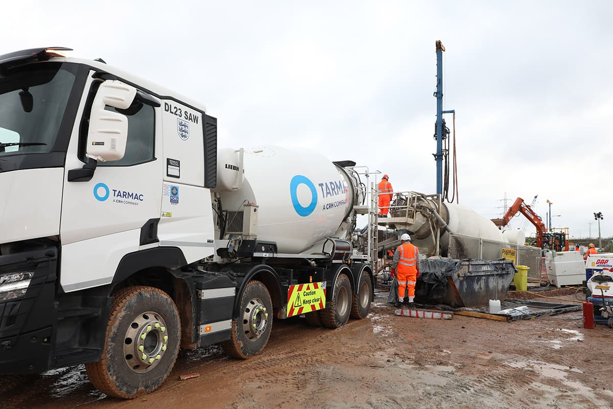 Tarmac readymix truck at job site