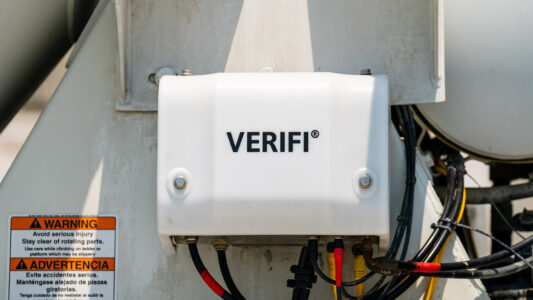 VERIFI device concrete management hardware on truck