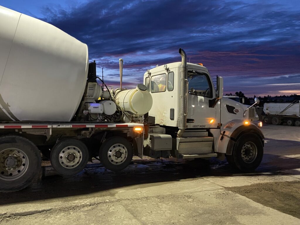 VERIFI device concrete management hardware on truck